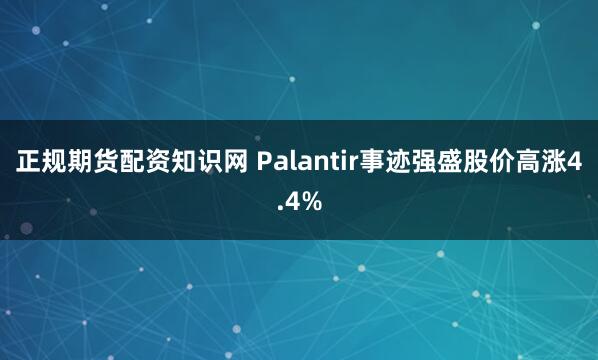 正规期货配资知识网 Palantir事迹强盛股价高涨4.4%