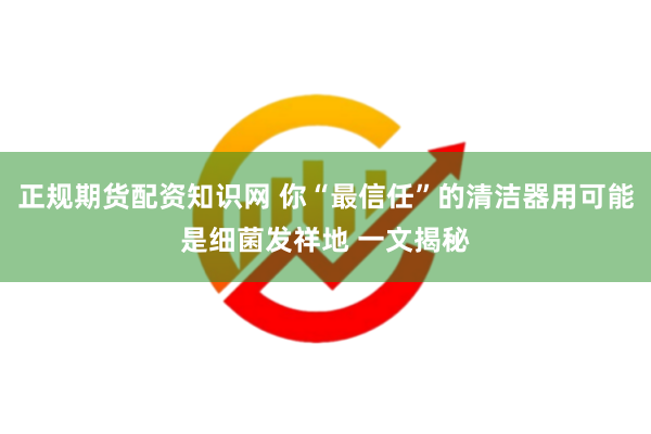 正规期货配资知识网 你“最信任”的清洁器用可能是细菌发祥地 一文揭秘