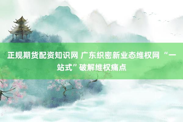 正规期货配资知识网 广东织密新业态维权网 “一站式”破解维权痛点