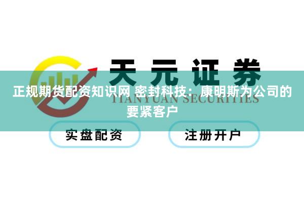 正规期货配资知识网 密封科技：康明斯为公司的要紧客户