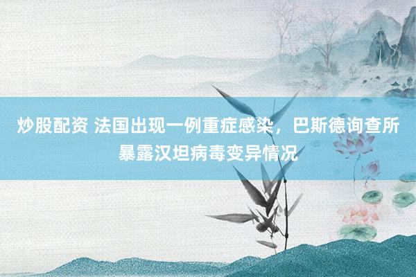 炒股配资 法国出现一例重症感染，巴斯德询查所暴露汉坦病毒变异情况