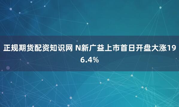 正规期货配资知识网 N新广益上市首日开盘大涨196.4%